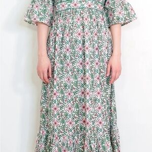 Pink City Print Green Savannah Amelia Maxi Dress Size XS pre-owned.
